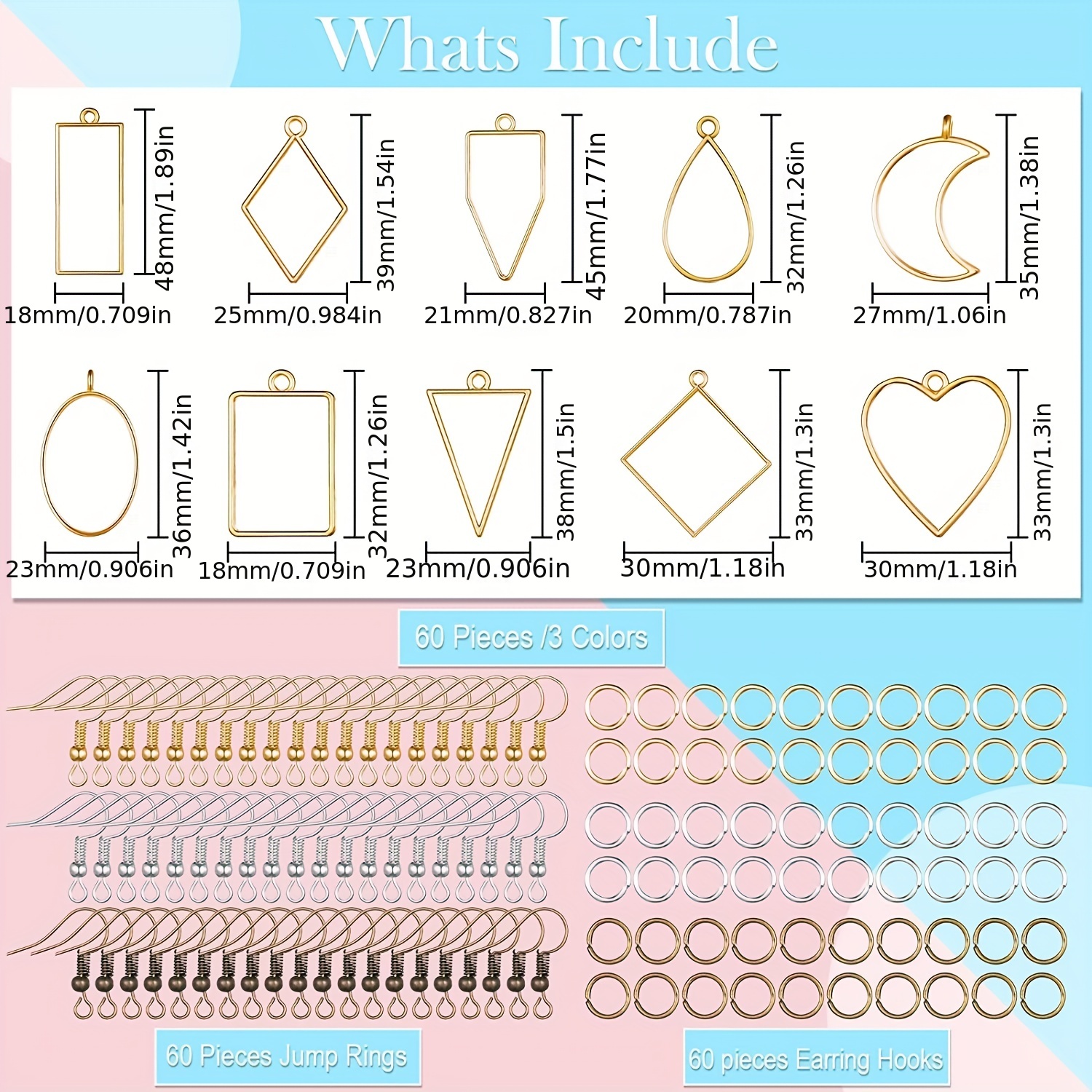 Alloy Drop Glue Border Pendant Set